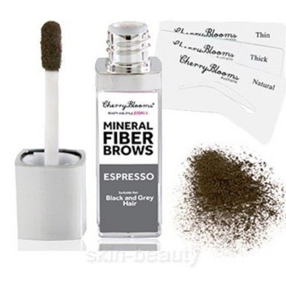 Cherry Blooms Fiber Brow Kit with Stencils - 0.106 oz- 04 Espresso (Black /Grey)